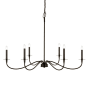 Z-Lite Arrington 6 Light 42" Wide Taper Candle Style Chandelier Matte Black
