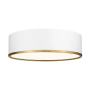 Z-Lite Arlo 4 Light 20" Wide Flush Mount Drum Ceiling Fixture Matte White / Rubbed Brass