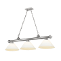 Z-Lite Cordon 3 Light 14" Wide Billiard Chandelier with Matte Opal Shades Brushed Nickel / Matte Opal