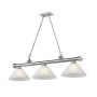 Z-Lite Cordon 3 Light 14" Wide Billiard Chandelier with White Linen Shades Brushed Nickel / White Linen