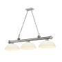 Z-Lite Cordon 3 Light 14" Wide Billiard Chandelier with Matte Opal Shades Brushed Nickel / Matte Opal