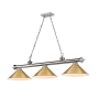 Z-Lite Cordon 3 Light 14" Wide Billiard Chandelier with Rubbed Brass Shades Brushed Nickel / Rubbed Brass