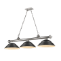 Z-Lite Cordon 3 Light 16" Wide Billiard Chandelier with Matte Black Shades Brushed Nickel / Matte Black