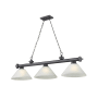 Z-Lite Cordon 3 Light 14" Wide Billiard Chandelier with White Linen Shades Bronze Plated / White Linen