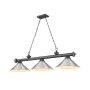 Z-Lite Cordon 3 Light 14" Wide Billiard Chandelier with Brushed Nickel Shades Bronze Plated / Brushed Nickel