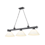 Z-Lite Cordon 3 Light 14" Wide Billiard Chandelier with White Shades Bronze Plated / White