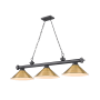 Z-Lite Cordon 3 Light 14" Wide Billiard Chandelier with Rubbed Brass Shades Bronze Plated / Rubbed Brass