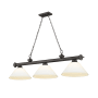 Z-Lite Cordon 3 Light 14" Wide Billiard Chandelier with Matte Opal Shades Bronze / Matte Opal