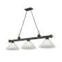 Z-Lite Cordon 3 Light 14" Wide Billiard Chandelier with White Linen Shades Bronze / White Linen