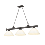 Z-Lite Cordon 3 Light 14" Wide Billiard Chandelier with White Shades Bronze / White
