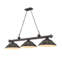 Z-Lite Cordon 3 Light 16" Wide Billiard Chandelier with Bronze Shades Bronze / Bronze