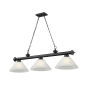 Z-Lite Cordon 3 Light 14" Wide Billiard Chandelier with White Linen Shades Matte Black / White Linen