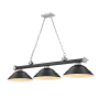 Z-Lite Cordon 3 Light 16" Wide Billiard Chandelier with Matte Black Shades Matte Black / Brushed Nickel / Matte Black