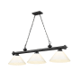 Z-Lite Cordon 3 Light 14" Wide Billiard Chandelier with White Shades Matte Black / White