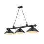 Z-Lite Cordon 3 Light 16" Wide Billiard Chandelier with Matte Black Shades Matte Black / Matte Black