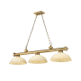 Z-Lite Cordon 3 Light 14" Wide Billiard Chandelier with Golden Mottle Shades Rubbed Brass / Golden Mottle