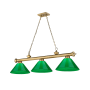Z-Lite Cordon 3 Light 14" Wide Billiard Chandelier with Green Shades Rubbed Brass / Green