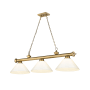 Z-Lite Cordon 3 Light 14" Wide Billiard Chandelier with White Shades Rubbed Brass / White