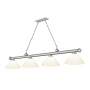 Z-Lite Cordon 4 Light 14" Wide Billiard Chandelier with White Shades Brushed Nickel / White
