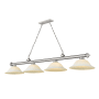 Z-Lite Cordon 4 Light 16" Wide Billiard Chandelier with White Mottle Shades Brushed Nickel / White Mottle