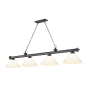 Z-Lite Cordon 4 Light 14" Wide Billiard Chandelier with White Shades Bronze Plated / White