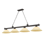 Z-Lite Cordon 4 Light 16" Wide Billiard Chandelier with Golden Mottle Shades Bronze / Golden Mottle