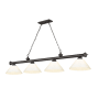Z-Lite Cordon 4 Light 14" Wide Billiard Chandelier with White Shades Bronze / White