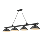 Z-Lite Cordon 4 Light 16" Wide Billiard Chandelier with Matte Black Shades Matte Black / Matte Black