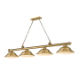 Z-Lite Cordon 4 Light 16" Wide Billiard Chandelier with Rubbed Brass Shades Rubbed Brass / Rubbed Brass