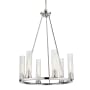 Z-Lite Beau 6 Light 26" Wide Pillar Candle Ring Chandelier Polished Nickel