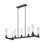 Z-Lite Beau 7 Light 16" Wide Pillar Candle Linear Chandelier Bronze