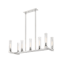 Z-Lite Beau 7 Light 16" Wide Pillar Candle Linear Chandelier Polished Nickel