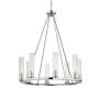 Z-Lite Beau 8 Light 33" Wide Pillar Candle Ring Chandelier Polished Nickel