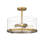 Z-Lite Callista 3 Light 14" Wide Semi-Flush Drum Ceiling Fixture Rubbed Brass