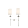 Z-Lite Emily 2 Light 6" Wide Chandelier Polished Nickel