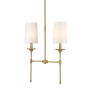 Z-Lite Emily 2 Light 6" Wide Chandelier Rubbed Brass