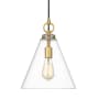 Z-Lite Harper Single Light 12" Wide Pendant Rubbed Brass