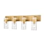 Z-Lite Fontaine 4 Light 34" Wide Bathroom Vanity Light Rubbed Brass