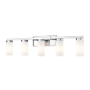 Z-Lite Danica 5 Light 39" Wide Vanity Light with Ribbed, Frosted Glass Shades Chrome