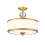 Z-Lite Cosmopolitan 3 Light 16" Wide Semi-Flush Drum Ceiling Fixture Heritage Brass