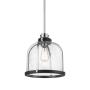 Z-Lite Burren 12" Wide Pendant Matte Black / Chrome