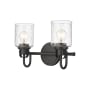 Z-Lite Kinsley 2 Light 15" Wide Bathroom Vanity Light Matte Black