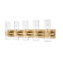 Z-Lite Lawson 5 Light 38" Wide Vanity Strip Rubbed Brass