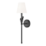 Z-Lite Claudelle 24" Tall Bathroom Sconce with Fabric Shade Matte Black
