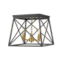 Z-Lite Trestle 3 Light 14" Wide Semi-Flush Ceiling Fixture Matte Black / Olde Brass