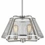 Z-Lite Iuka 4 Light 19" Wide Pendant with Wire Mesh Shade Brushed Nickel