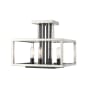 Z-Lite Quadra 4 Light 13" Wide Cubic Semi-Flush Ceiling Light Brushed Nickel / Black