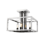 Z-Lite Quadra 4 Light 13" Wide Cubic Semi-Flush Ceiling Light Chrome / Black