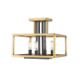 Z-Lite Quadra 4 Light 13" Wide Cubic Semi-Flush Ceiling Light Olde Brass / Bronze