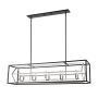 Z-Lite Euclid 10 Light 56" Wide Linear Chandelier Chrome / Matte Black